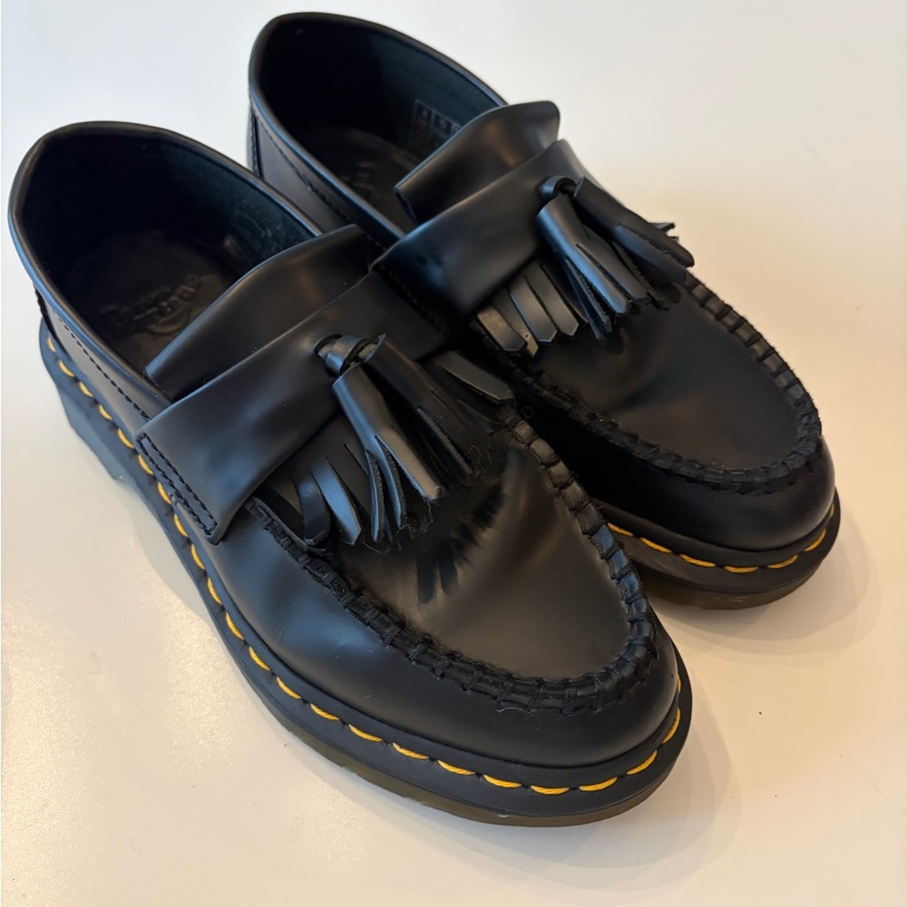 Dr. Martens Black Leather Tassel Loafers